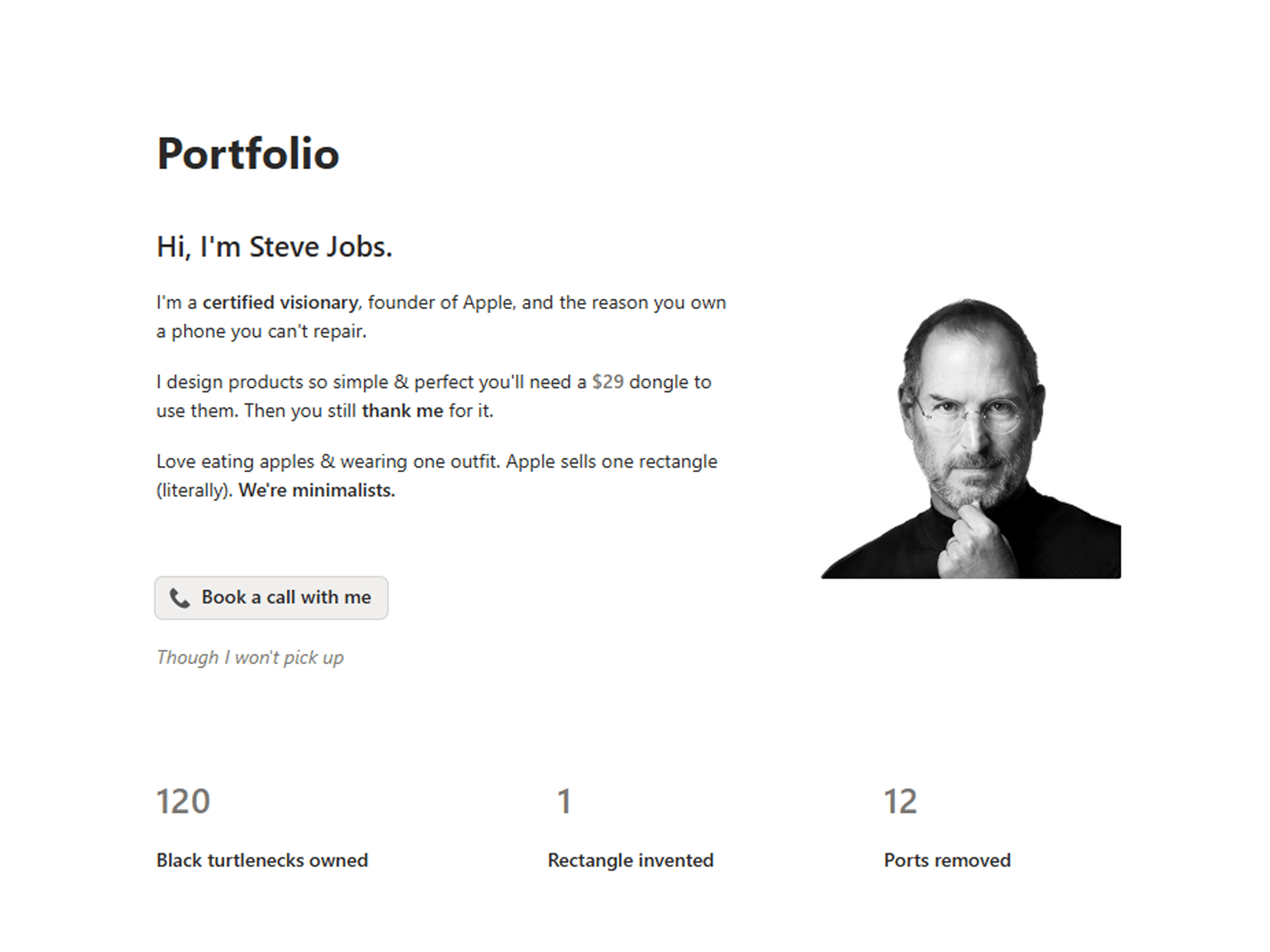 Minimal Portfolio Website preview